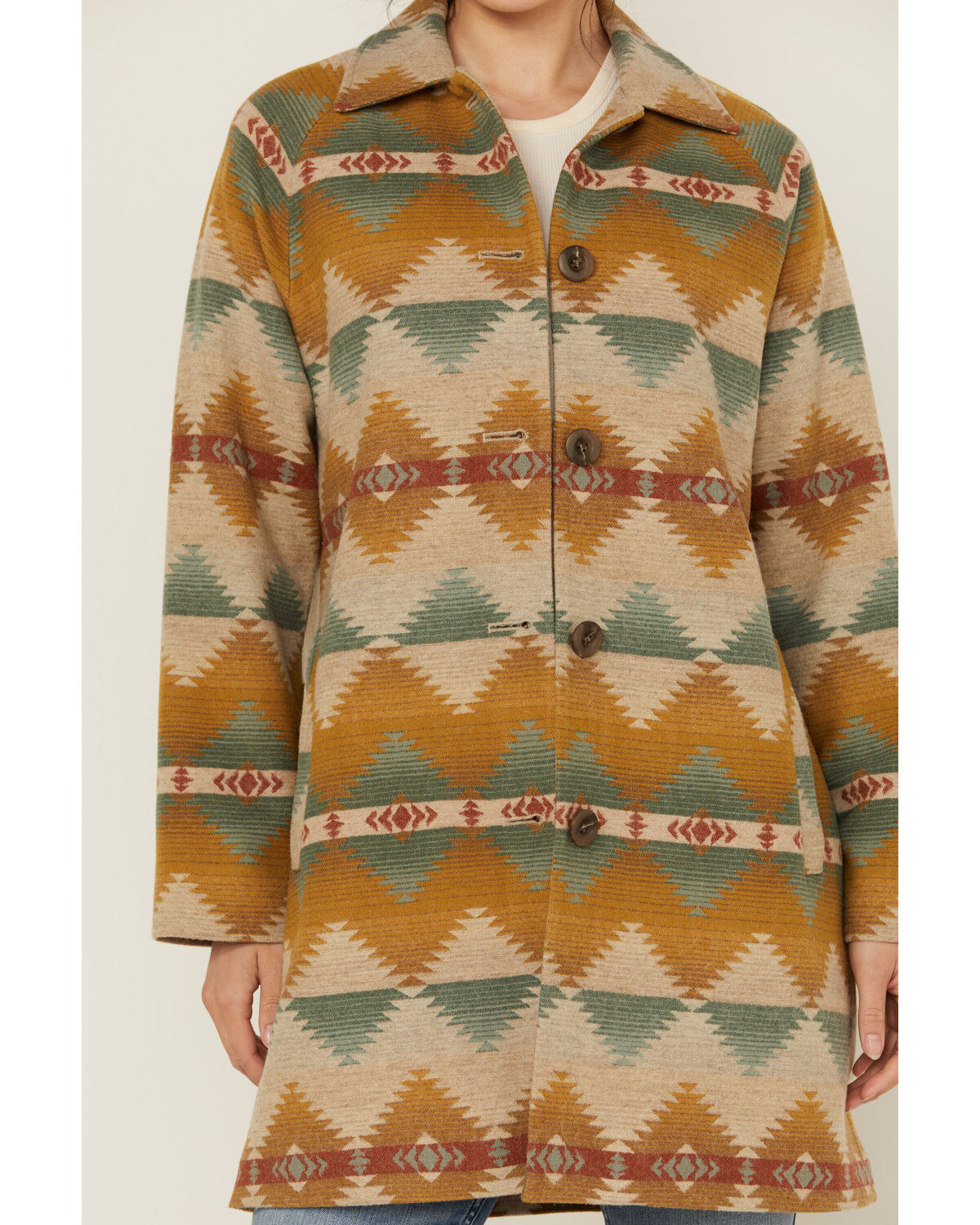 Image #3 - Pendleton Women's Printed Coat, Tan, hi-res