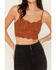 Image #3 - Shyanne Women's Mesh Embroidered Bandeau Tank Top, Pecan, hi-res