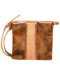 Delila by Montana West Women's Brown Leather Hair-On Crossbody, Brown, hi-res