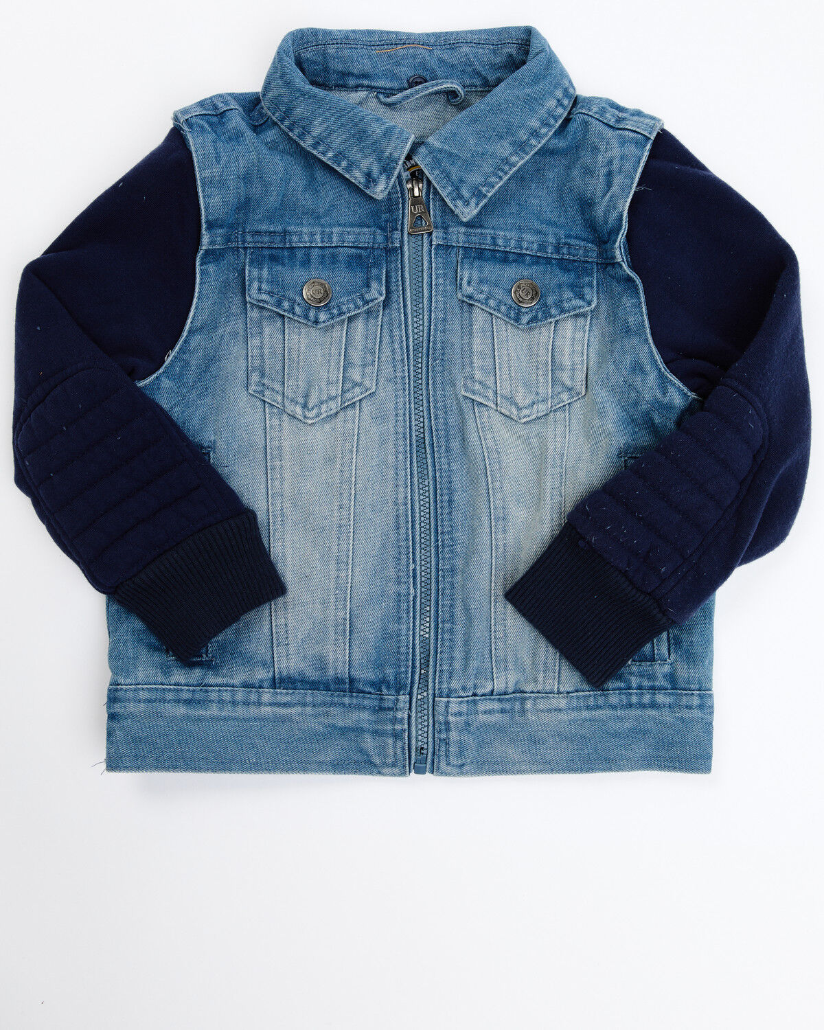 Image #3 - Urban Republic Boys' Denim Vest Layered Jacket, Navy, hi-res