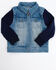 Image #3 - Urban Republic Boys' Denim Vest Layered Jacket , Navy, hi-res