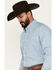 Image #2 - Cinch Men's Geo Print Long Sleeve Button-Down Western Shirt , Light Blue, hi-res