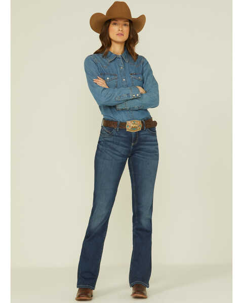 Wrangler Women's Ultimate Riding Greta Q-Baby Bootcut Jeans , Blue, hi-res
