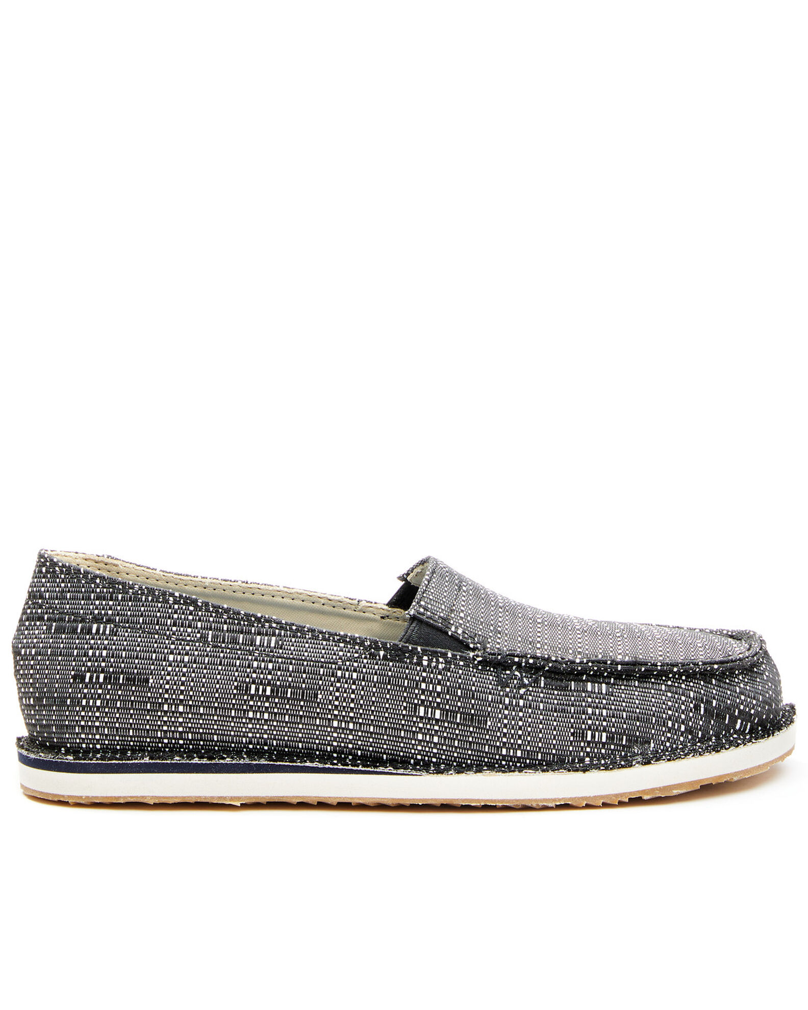 Image #2 - Wrangler Footwear Women's Casual Loafer Shoes - Moc Toe, Black/white, hi-res