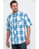 Image #1 - Resistol Men's Biscayne Large Plaid Short Sleeve Western Shirt, , hi-res