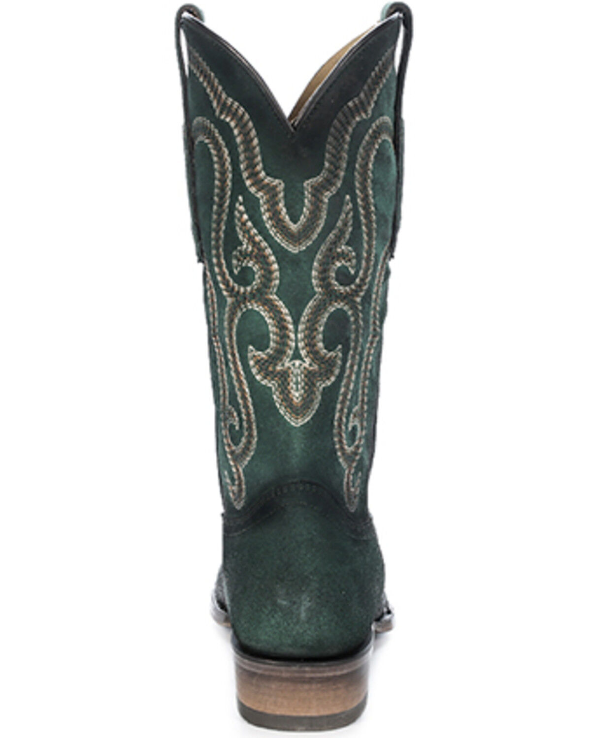 Image #4 - Corral Men's Roughout Embroidered Western Boots - Square Toe, Dark Green, hi-res