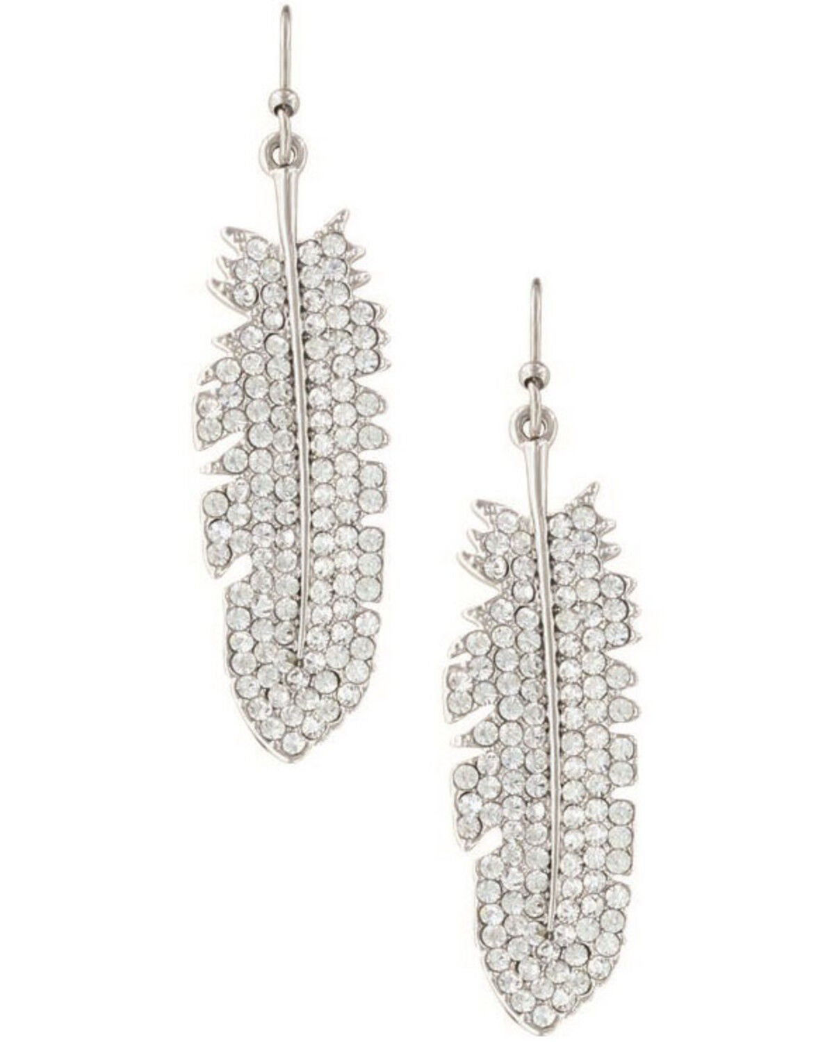 Montana Silversmiths Women's Shimmering Feather Earrings, Silver, hi-res