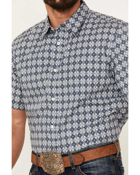 Image #3 - Gibson Trading Co Men's Medallion Print Short Sleeve Button-Down Western Shirt, Medium Blue, hi-res