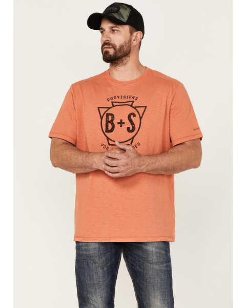 Image #1 - Brothers and Sons Men's Logo Graphic Short Sleeve T-Shirt, Orange, hi-res
