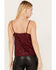 Image #4 - By Together Women's Sequin Cowl Neck Tank, Burgundy, hi-res