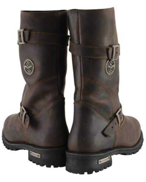 Image #2 - Milwaukee Leather Men's Classic Engineer Motorcycle Boots - Round Toe, Brown, hi-res