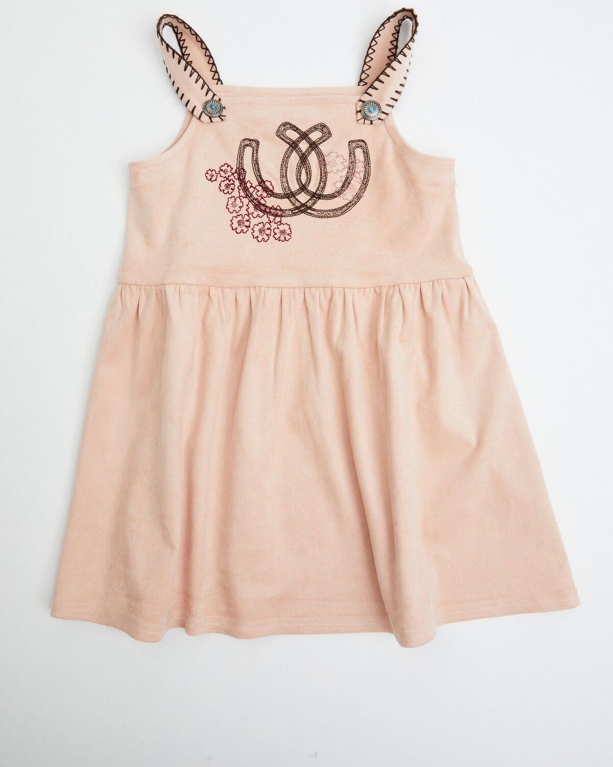 Shyanne Toddler Girls' Embroidered Faux Suede Sleeveless Dress, Blush, hi-res