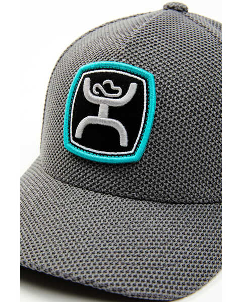 Image #2 - Hooey Boys' Zeneith Logo Patch FlexFit Trucker Cap, Grey, hi-res