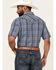Image #4 - Cody James Men's Blue Lights Plaid Print Short Sleeve Snap Western Shirt, Light Blue, hi-res
