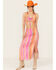 Show Me Your Mumu Women's Dazy Mesh Striped Midi Skirt, Pink, hi-res
