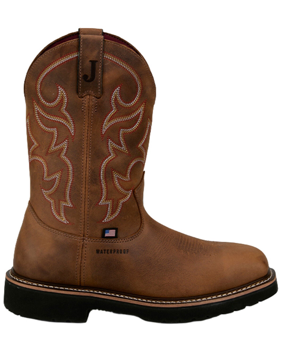 Image #2 - Justin Men's Homeland Waterproof Work Boots - Steel Toe, Brown, hi-res