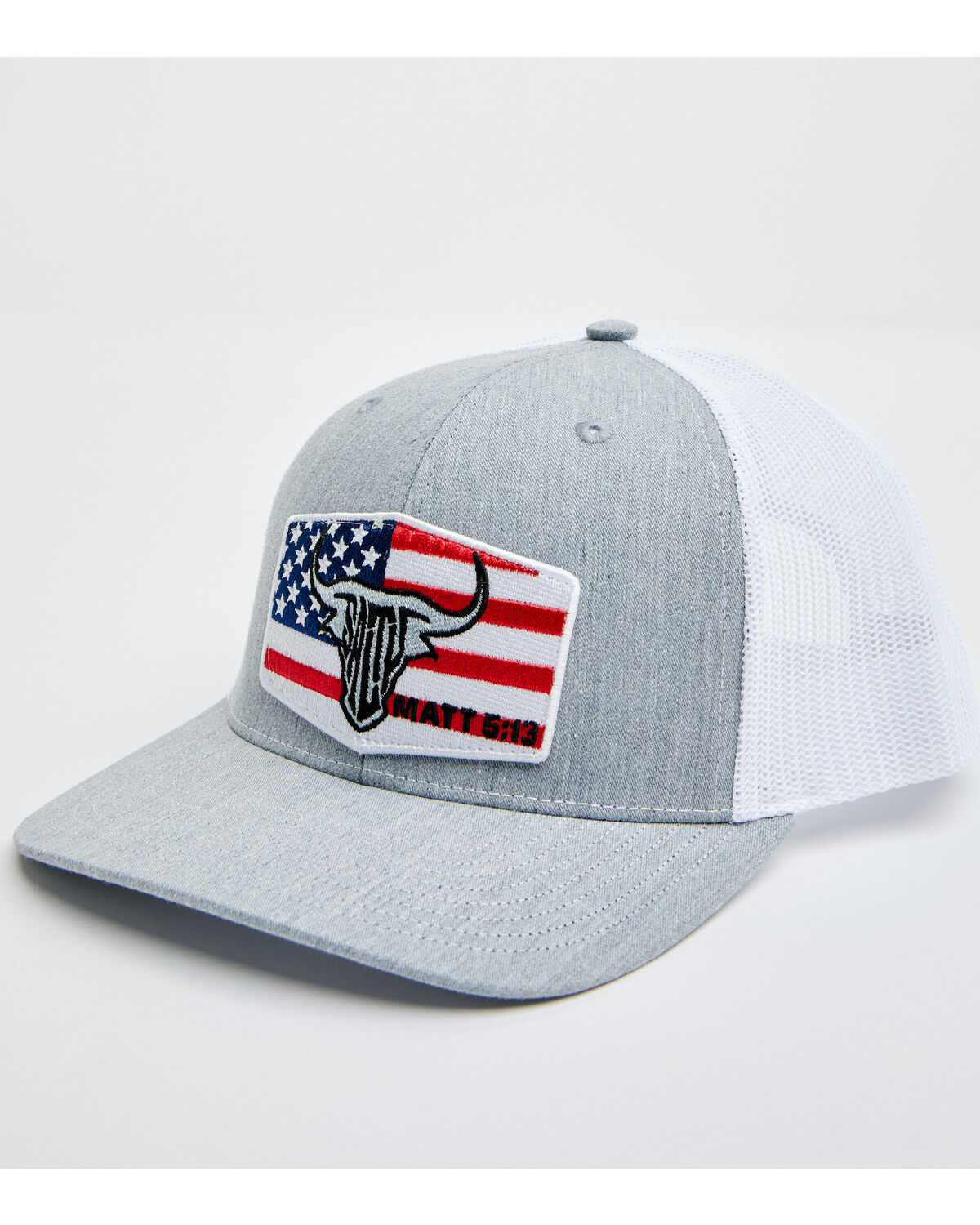 Image #1 - Salty Rodeo Men's Liberty Trucker Cap, Grey, hi-res