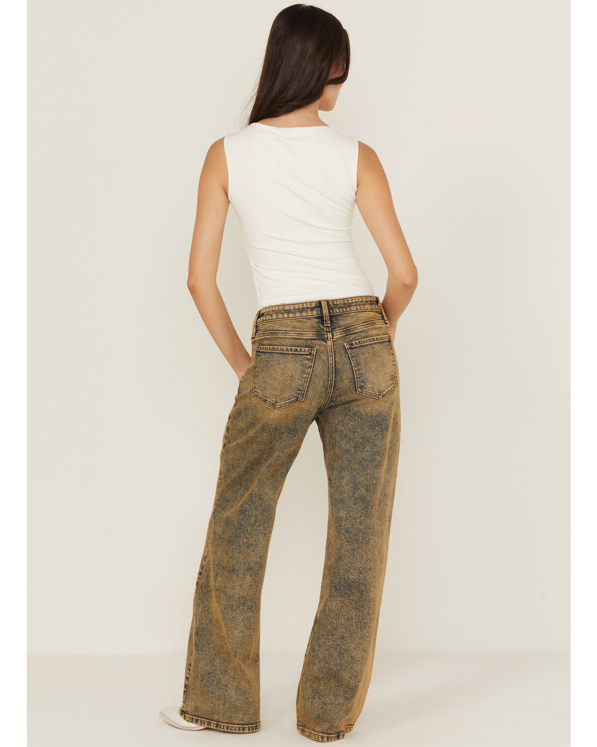 Image #3 - Miss Me Women's Vintage Mid Rise Baggy Wide Leg Stretch Denim Jeans, Medium Wash, hi-res