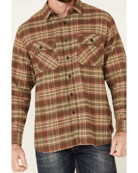 Image #3 - Pendleton Men's Tan Burnside Plaid Long Sleeve Western Flannel Shirt , Tan, hi-res