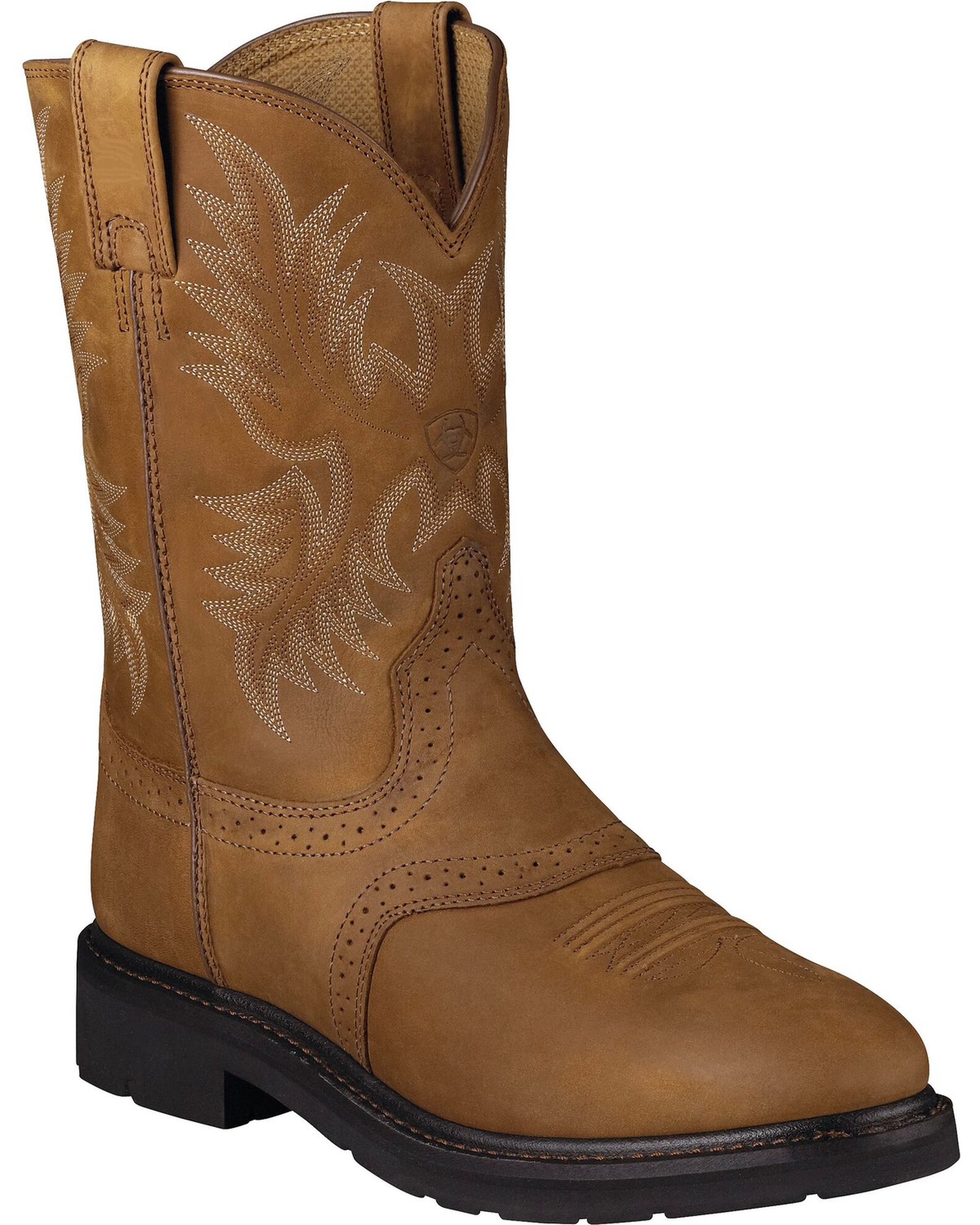 Round toe work boots top
