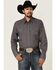 Image #1 - Tin Haul Men's Gray Southwestern Foulard Geo Print Long Sleeve Snap Western Shirt, Grey, hi-res