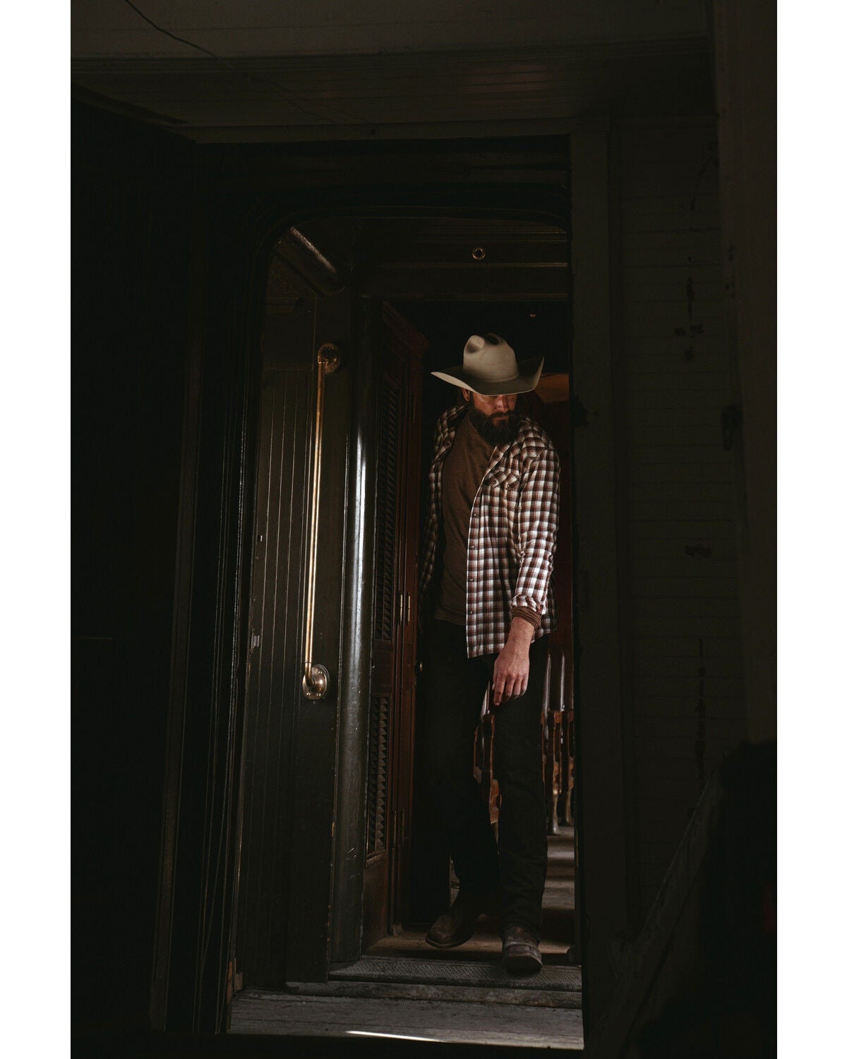 Moonshine Spirit&reg; Men's Dirt Runner Plaid Print Snap Western Flannel Shirt, Cream, hi-res