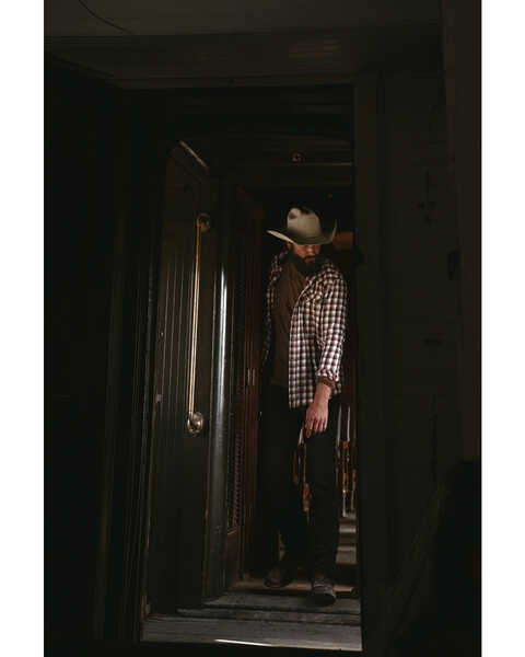 Image #1 - Moonshine Spirit Men's Dirt Runner Plaid Print Snap Western Flannel Shirt , Cream, hi-res