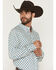 Image #2 - Ariat Men's Jaziel Southwest Diamond Long Sleeve Button-Down Fitted Western Shirt, White, hi-res