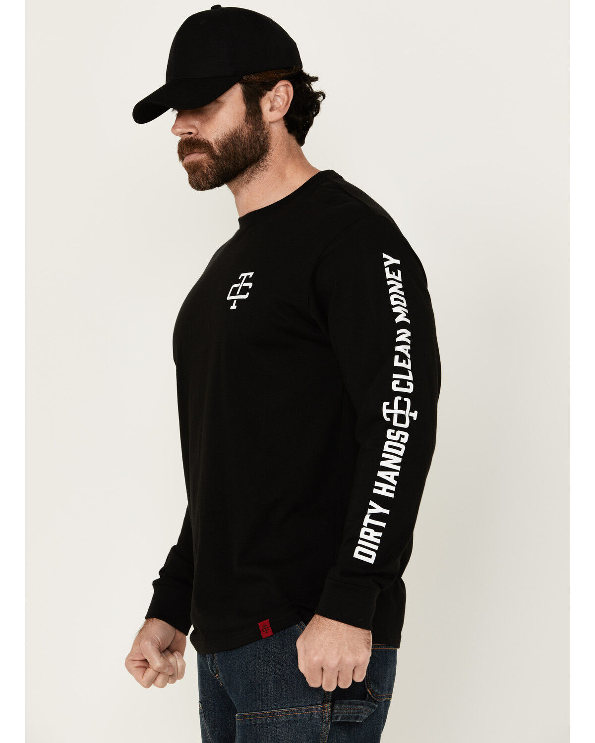 Image #2 - Troll Co Men's Grit Logo Long Sleeve Graphic Shirt, Black, hi-res