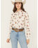 Image #1 - Cruel Girl Women's Horse Rider Conversational Print Long Sleeve Snap Western Shirt, Cream, hi-res