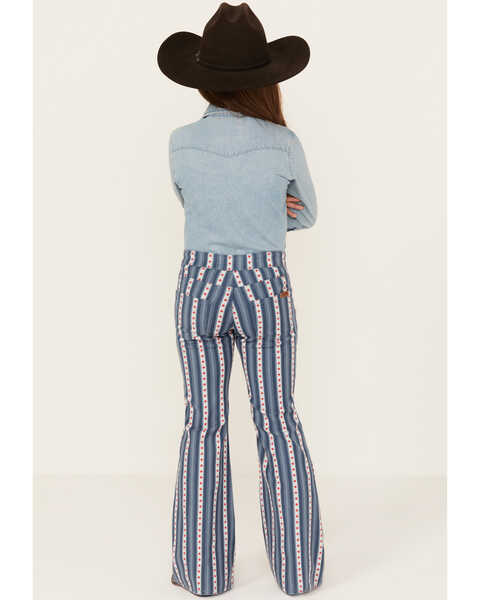 Image #3 - Rock & Roll Denim Americana Striped Flare Jeans , Navy, hi-res