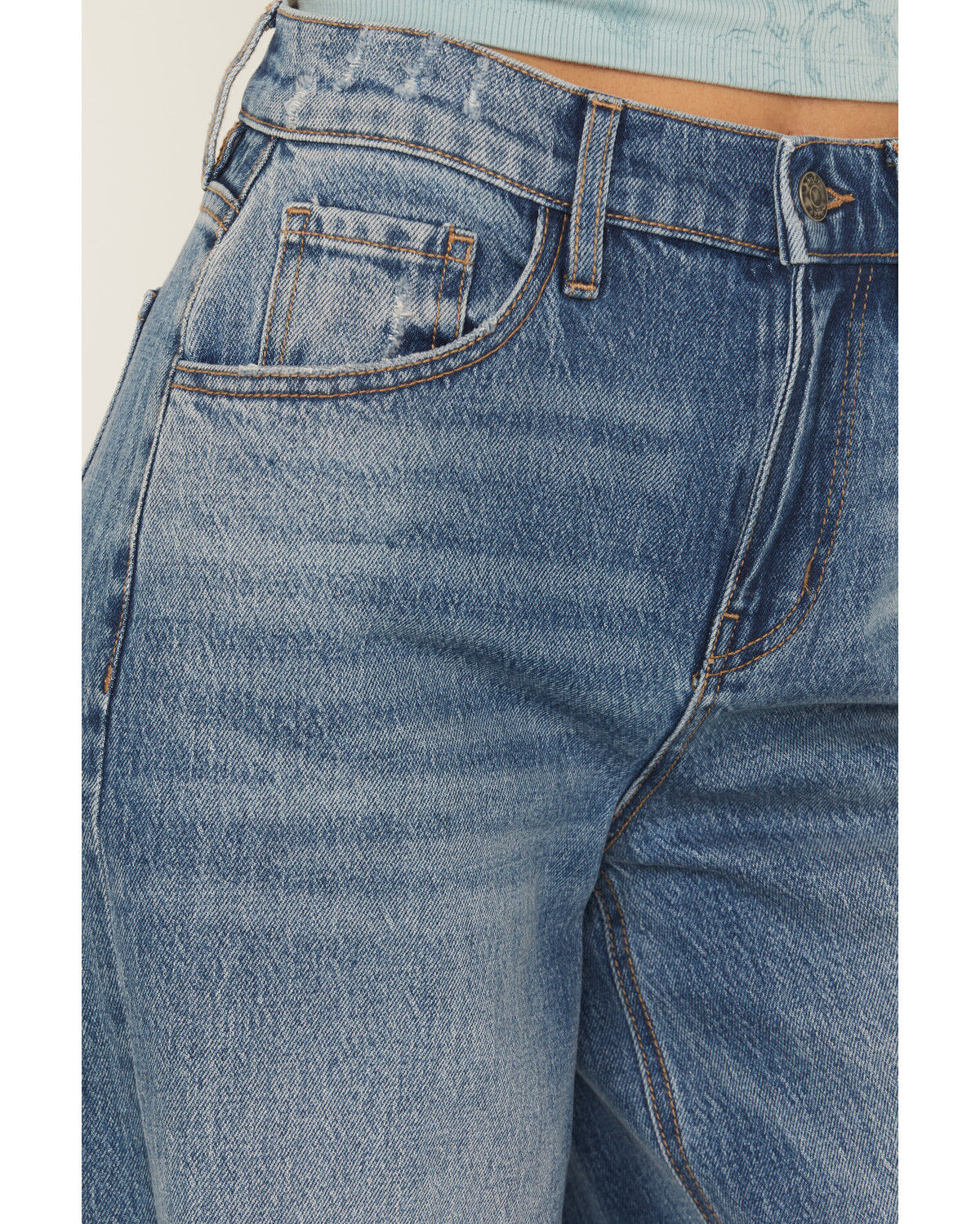 Image #2 - Ariat Women's Jazmine Medium Wash Ultra High Rise Wide Stretch Denim Jeans, Medium Wash, hi-res