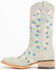 Image #3 - Corral Girls' Floral Embroidered Blacklight Western Boots - Square Toe, Light Pink, hi-res