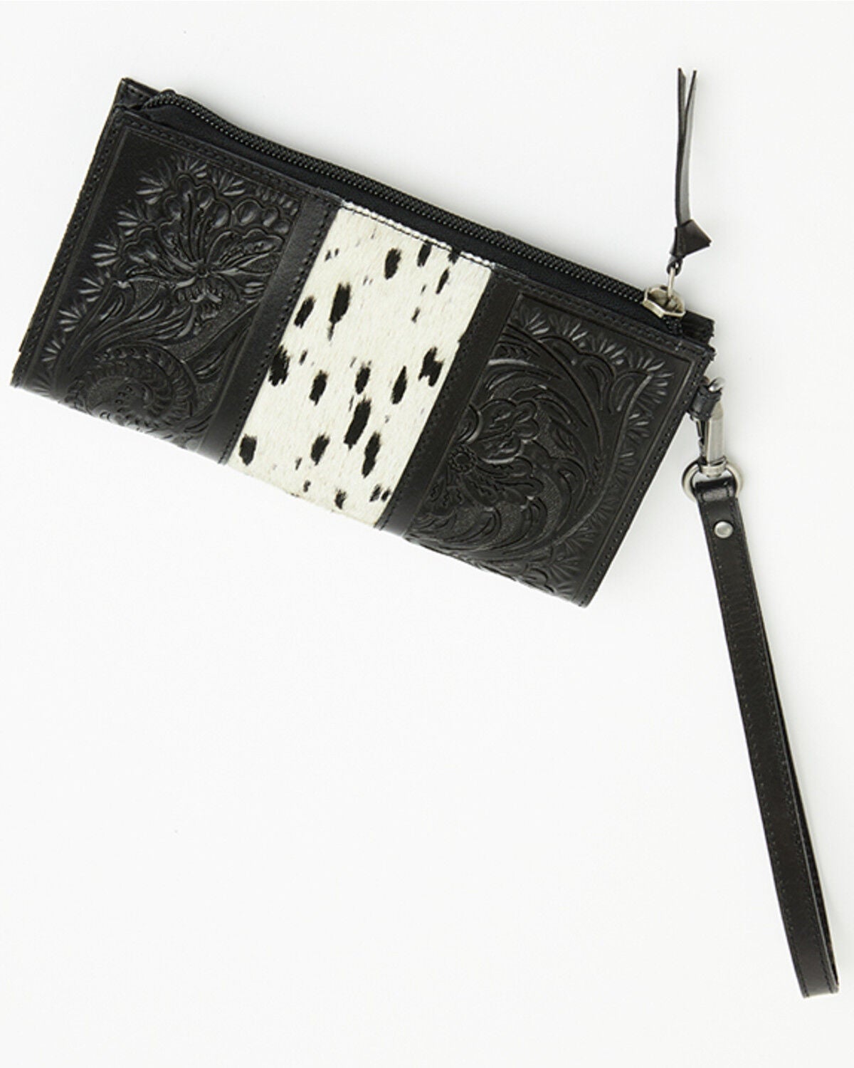 Image #4 - Idyllwind Women's Geneva Hairon Cowhide Clutch, Black, hi-res