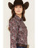 Image #3 - Cinch Women's Paisley Print Long Sleeve Snap Western Shirt, Burgundy, hi-res