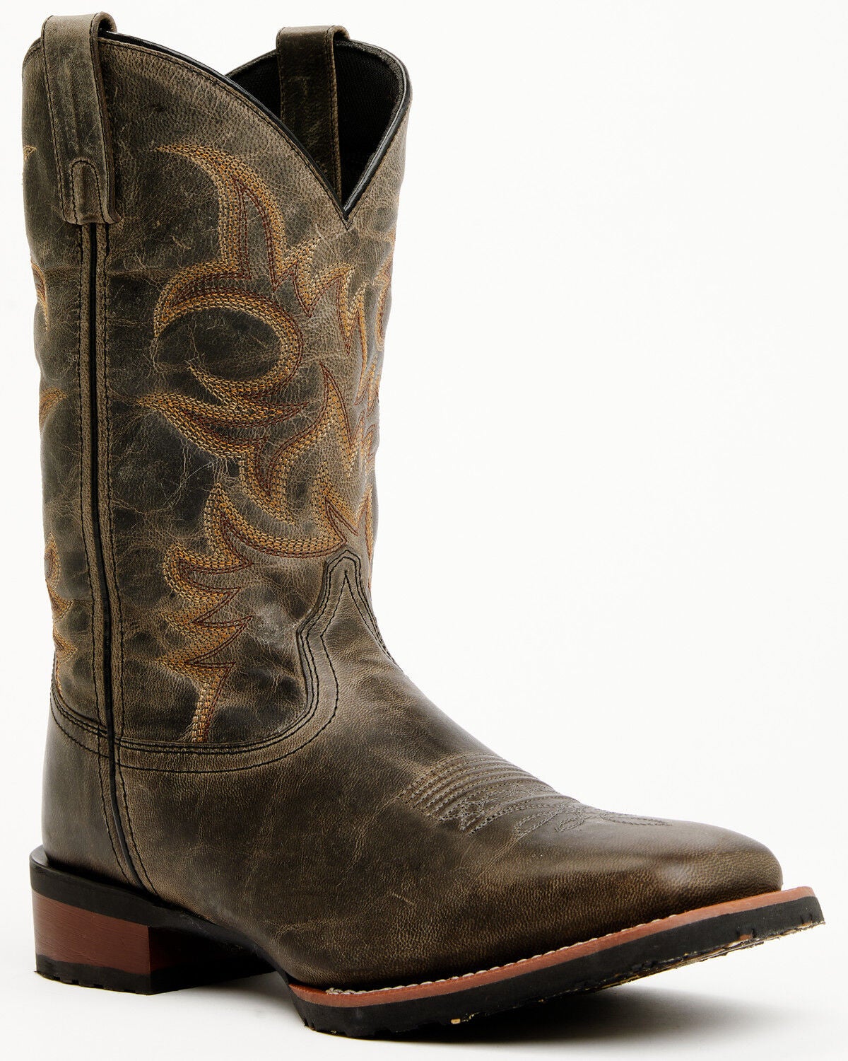 Laredo Men's 11" Performance Western Boots - Broad Square Toe, Grey, hi-res