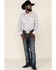 Image #2 - Rock & Roll Denim Men's White Floral Print Long Sleeve Western Shirt , White, hi-res