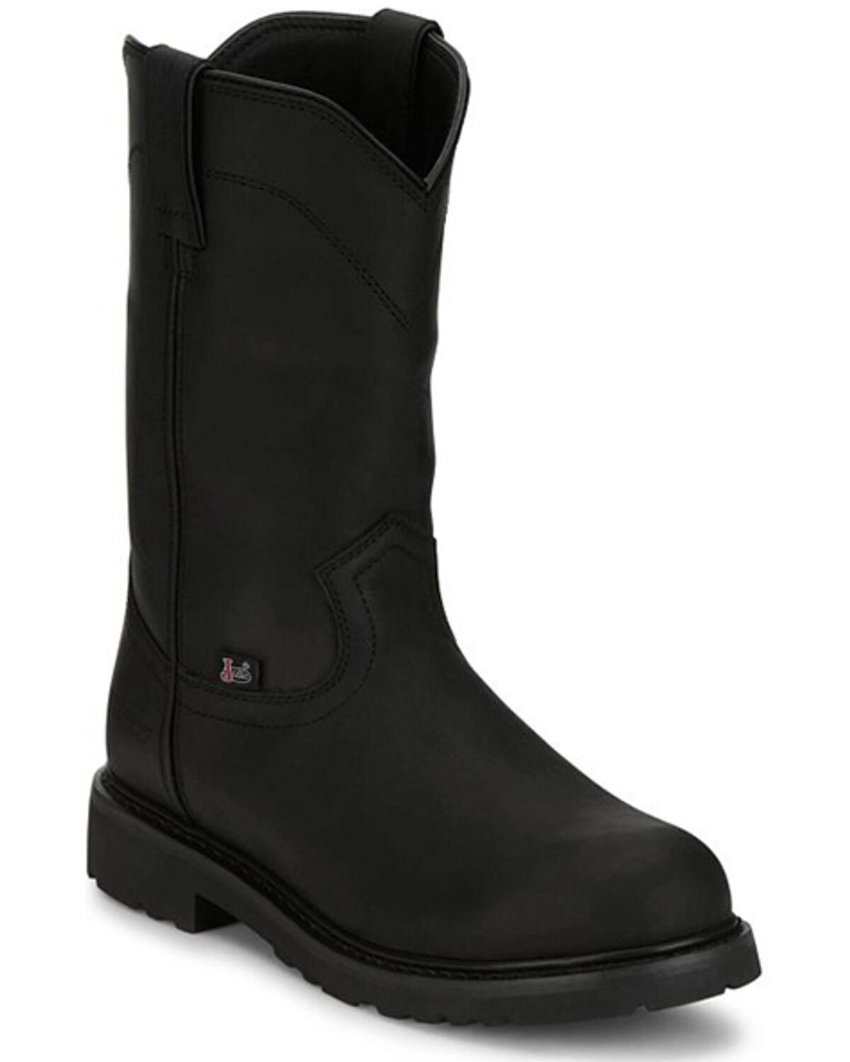 Justin Men's 11" Dorsal Waterproof Work Boots - Steel Toe, Black, hi-res
