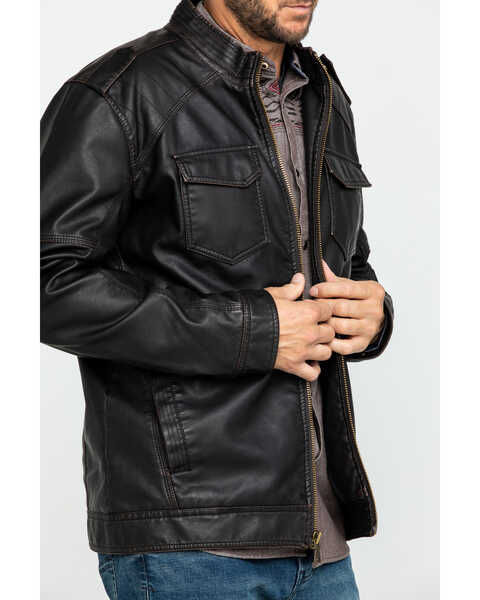 Image #4 - Cody James Men's Backwoods Distressed Faux Leather Moto Jacket , , hi-res