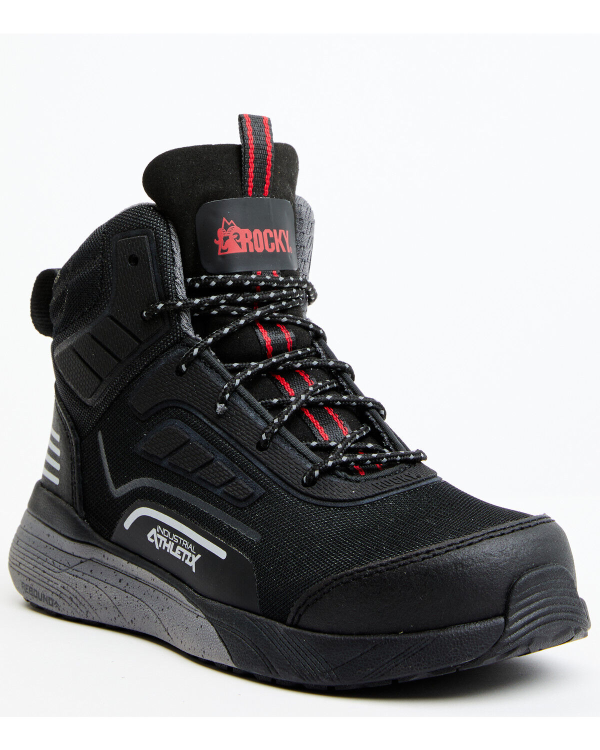 Image #1 - Rocky Men's Industrial Athletix Hi-Top 6" Work Shoe - Composite Toe, Black, hi-res