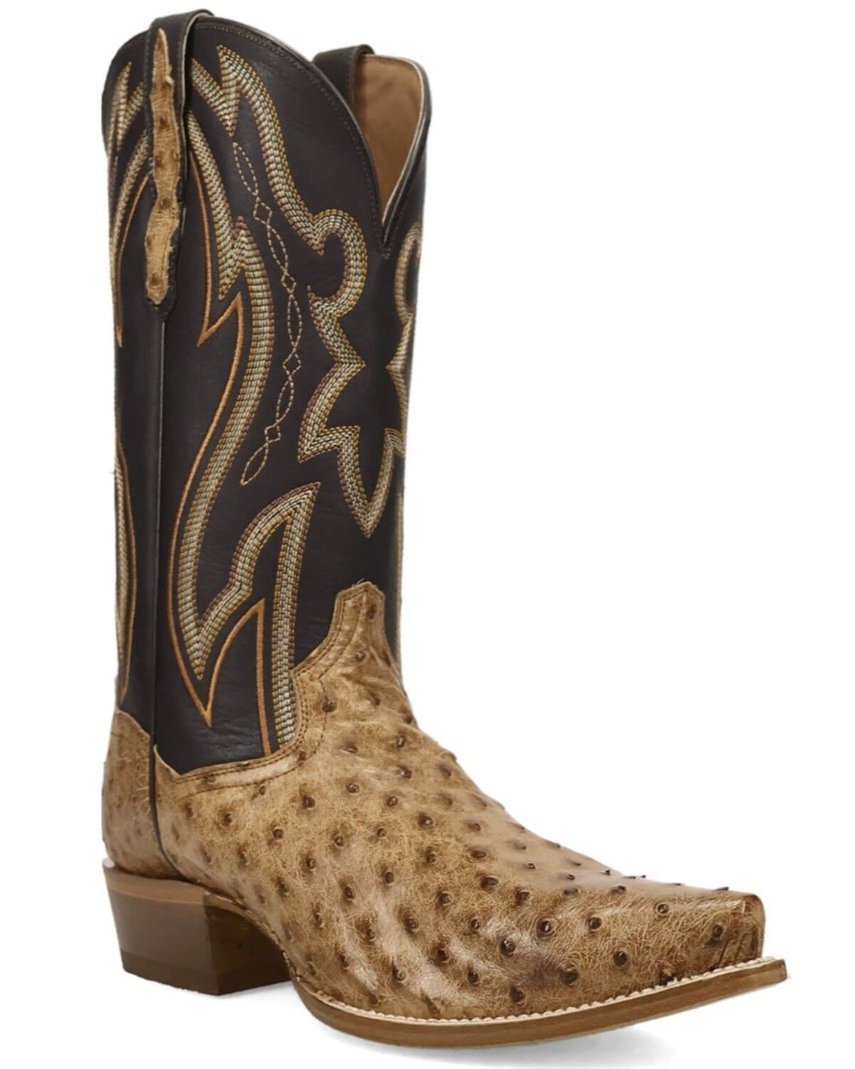 Image #1 - Dan Post Men's Grit Exotic Full Quill Ostrich Tall Western Boots - Snip Toe, Tan, hi-res