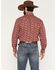 Image #4 - Panhandle Slim Men's Southwestern Print Long Sleeve Snap Stretch Western Shirt, Red, hi-res
