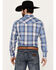 Image #4 - Ely Walker Men's Plaid Print Long Sleeve Pearl Snap Western Shirt , Blue, hi-res