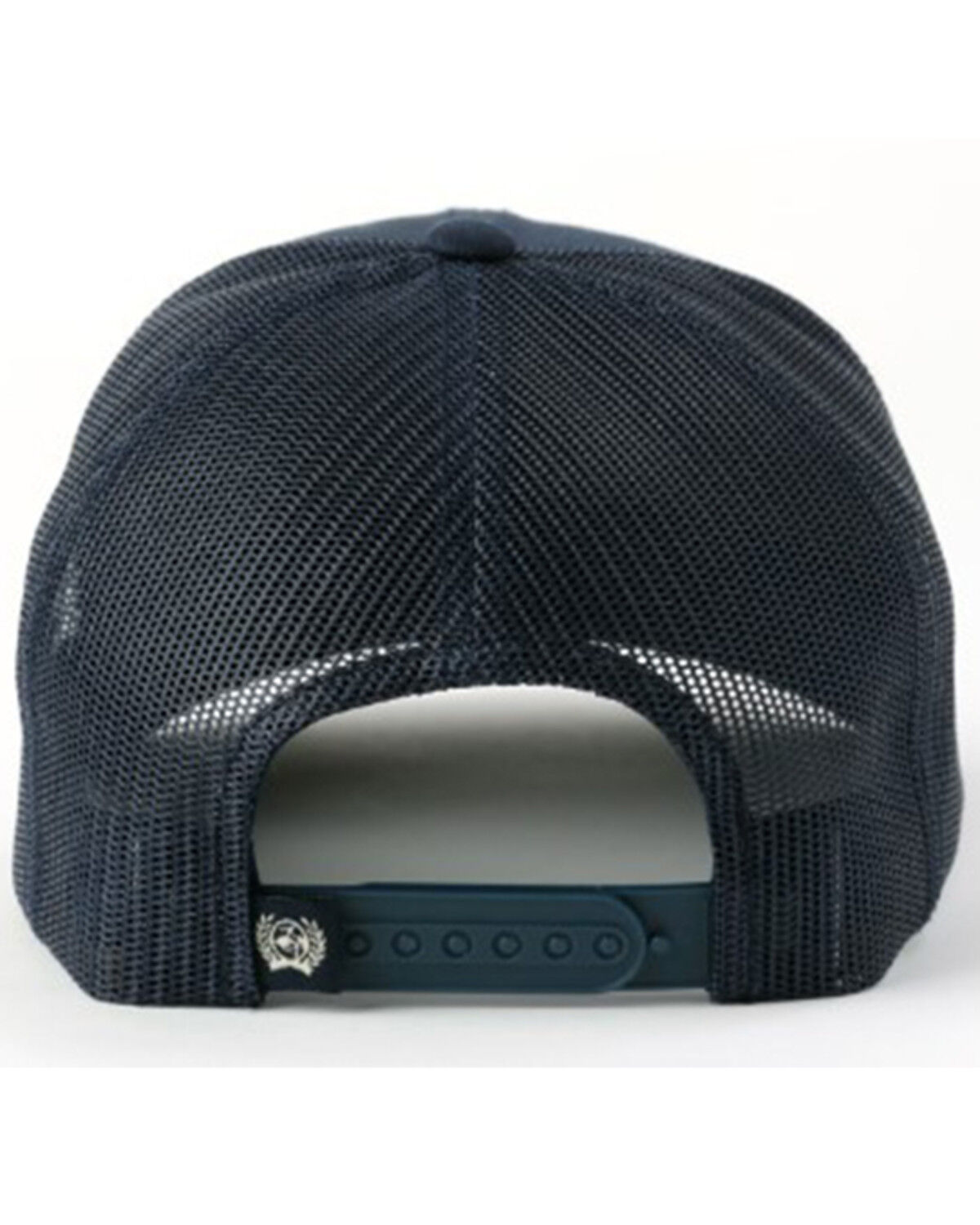 Image #2 - Cinch Men's Leather Patch Ball Cap, Navy, hi-res
