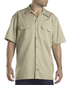 Dickies Short Sleeve Twill Work Shirt - Big & Tall-Folded, Desert, hi-res