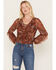 Idyllwind Women's McCoy Meshed Lace-Up Top, Brown, hi-res