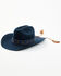 Image #1 - Shyanne Women's Southwestern Print Band Feathered Felt Cowboy Hat, Navy, hi-res