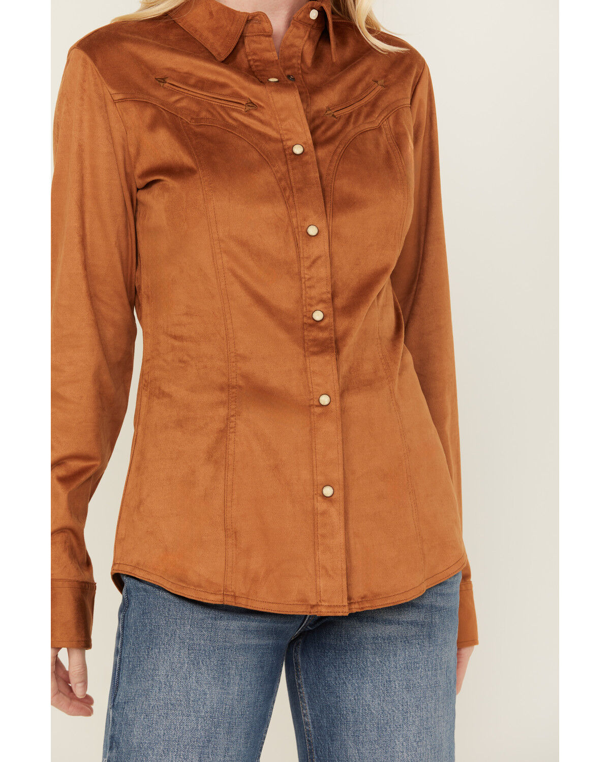 Image #3 - Wrangler Retro Women's Arrows Long Sleeve Pearl Snap Western Shirt, Tan, hi-res