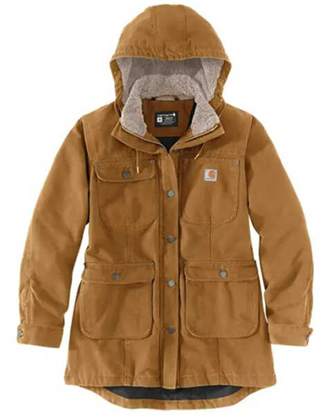 Carhartt Women's Loose Fit Weathered Duck Coat, Brown, hi-res