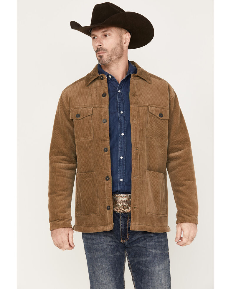 Moonshine Spirit Men's Khaki Barn Door Bonded Button-Front Cord Jacket , Brown, hi-res